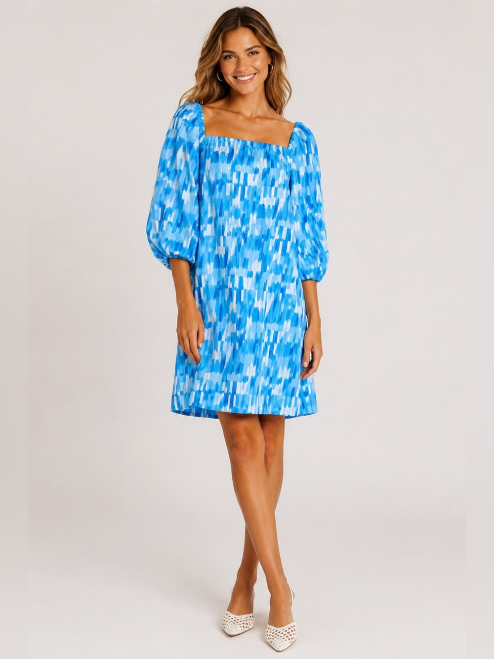 NEW • MARELLA • Women’s Mini DRESS COTTAGE  Blue and White US 6